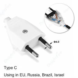 EU Plug Adapter Replacement 16A Male France Korea Germany Plug AC Outlets Rewireable Schuko Euro Wall Socket For Power Cable
