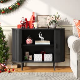 Sideboard Buffet Cabinet with Storage,40" Storage Cabinet with Sliding Door & Adjustable Shelf,Coffee Bar Cabinet Console Table