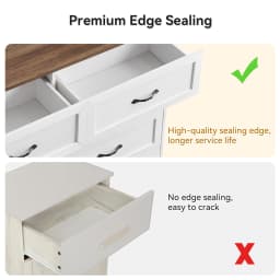 6 Drawer Dresser, Farmhouse Chest of Drawer with Metal Handles, Modern Storage Organizer with Anti-Collapse Design
