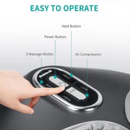 Nekteck Foot Massager Electric Machine Air Compression Heating Therapy Shiatsu Knead Roller Muscle Relaxation Pain Relief