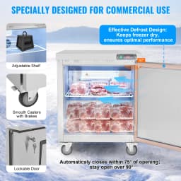 SucceBuy Commercial Frozen Refrigerator Sandwich Salad Prep Table 7.4Cu.Ft Food Prep Frost Free Refrigerator for Restaurant