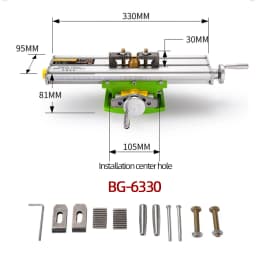 ALLSOME MINIQ Multifunction Drill Vise Fixture Working Table Mini Precision Milling Machine Worktable