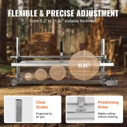 SucceBuy 14"-36" Chainsaw Mill Sawmill Guide Bar Chain Saw Planking Mill with 0.2"-11.81" Cut Thickness for Builders Woodworker