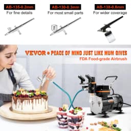 SucceBuy Professional Dual-Action Airbrush Kit 120W Electric Spray Gun Air Brush Painting Art Nail Tattoo Makeup Model Sprayer