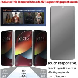 For Samsung Galaxy S22/S22 Plus/S22 +/S22 Ultra 5G Case Friendly Anti Spy Privacy Tempered Glass Screen Protectors 2-Pack
