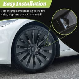 4PCS Wheel Cap Design For Tesla Model Y 2020-2024 19 Inch Right&Left Hubcaps Cyclone Cover Wheel Cover Replacement Accessories