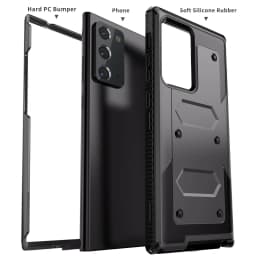 For Samsung Galaxy Note 20/Note 20 Ultra 5G Phone Case Shockproof Protective Heavy Duty Rugged Hybrid Cover Gray