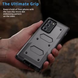 For Samsung Galaxy Note 20/Note 20 Ultra 5G Phone Case Shockproof Protective Heavy Duty Rugged Hybrid Cover Gray