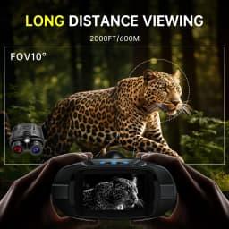 Night Vision Binoculars 4K Infrared 5000mAH Rechargeable 8X Digital Zoom 600 Meters Darkness Goggles 5000mAh Rechargeable, 64GB Card Included for Wildlife Observation & Surveillance