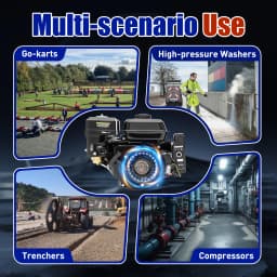 7.5HP 4-Stroke Gasoline Engine 3KW 210CC Hand/Electric Start OHV Air Cooling Gas Engine Motor for Go Karts Compressors 3600RPM