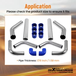 2.5 Inch Universal Aluminum Intercooler Turbo Piping Pipe Kit+ Silicone+Clamp