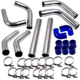 2.5 Inch Universal Aluminum Intercooler Turbo Piping Pipe Kit+ Silicone+Clamp