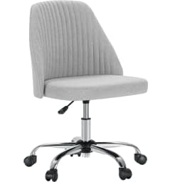 JHK Armless Small Desk Office Chair Cute Vanity Swivel Chair with Back Modern Fabric with Wheels Swivel Task Home Gaming Chair