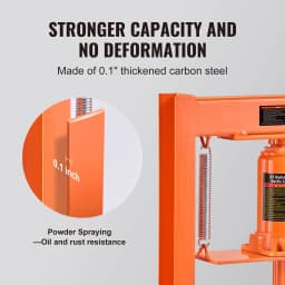 SucceBuy 6/12 Ton Hydraulic H-Frame Garage Floor Adjustable Shop Press with Plates 6/12T Orange for Garage or Professional Shop
