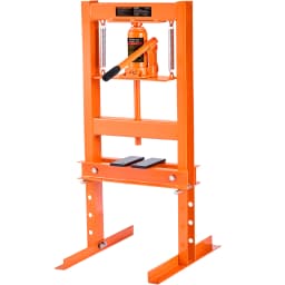 SucceBuy 6/12 Ton Hydraulic H-Frame Garage Floor Adjustable Shop Press with Plates 6/12T Orange for Garage or Professional Shop