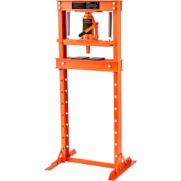 SucceBuy 6/12 Ton Hydraulic H-Frame Garage Floor Adjustable Shop Press with Plates 6/12T Orange for Garage or Professional Shop