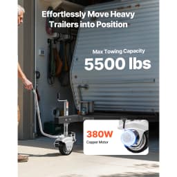 SucceBuy Electric Trailer Dolly 5500lbs 380W 12V Motorized Jockey Wheel with 23ft/min Moving Speed for Caravan Boat Moving