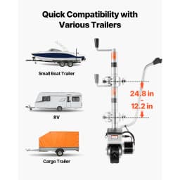 SucceBuy Electric Trailer Dolly 5500lbs 380W 12V Motorized Jockey Wheel with 23ft/min Moving Speed for Caravan Boat Moving