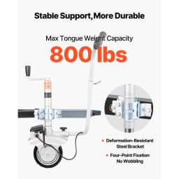 SucceBuy Electric Trailer Dolly 5500lbs 380W 12V Motorized Jockey Wheel with 23ft/min Moving Speed for Caravan Boat Moving