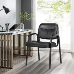 JHK Pu Leather Office Waiting Room Guest Chair Metal Frame Sponge Cushion Conference Room Lobby Table Chairs For Furniture