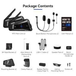 LEXIN-MeshCom Motorcycle MESH&Bluetooth Headset Intercom ,With Mesh Communication System, Parallel Audio- Intercom,24 Riders
