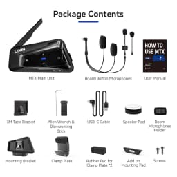 LEXIN-MeshCom Motorcycle MESH&Bluetooth Headset Intercom ,With Mesh Communication System, Parallel Audio- Intercom,24 Riders