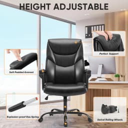 JHK Ergonomic PU Leather Padded Armrest Living Room Rocking Gaming Chair Swivel Wheel With Lumbar Support Gaming Chairs