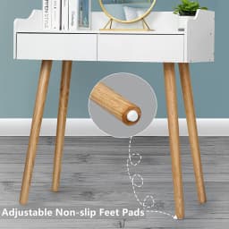 White Makeup Vanity Set with Mirror 2 Drawers Dressing Table for Bedroom