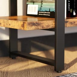 IRONCK Industrial Bookshelf and Bookcase Double Wide 5 Tier, Large Open Shelves, Wood and Metal Bookshelves for Home Office