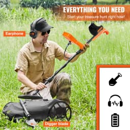 SucceBuy Professional Rechargeable Metal Detector 12" IP68 Waterproof Coil 39-50 in Adjustable + LCD 7Modes for Treasure Hunting