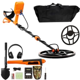 SucceBuy Professional Rechargeable Metal Detector 12" IP68 Waterproof Coil 39-50 in Adjustable + LCD 7Modes for Treasure Hunting