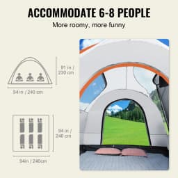 SucceBuy SUV Camping Tent, 8'-8' SUV Tent Attachment for Camping with Rain Layer and Carry Bag, PU2000mm Double Layer Truck Tent