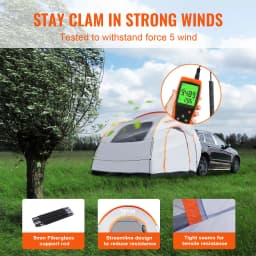 SucceBuy SUV Camping Tent, 8'-8' SUV Tent Attachment for Camping with Rain Layer and Carry Bag, PU2000mm Double Layer Truck Tent