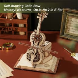 Robotime 3D Wooden Puzzle ROKR Funny Magic Cello Mechanical Music Instrument Creative Toys for Child AMK63