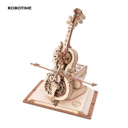 Robotime 3D Wooden Puzzle ROKR Funny Magic Cello Mechanical Music Instrument Creative Toys for Child AMK63