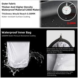 Rhinowalk Motorcycle Saddle Bag Waterproof 25L-32L Expandable Side Pannier Bag Quick Release 3D Cube Motorbike Storage Bag 1PC