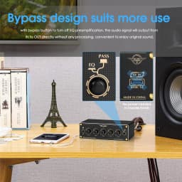 Nobsound EQ5 2.0 Channel Mni 5-Band Analog EQ Preamp Audio Equalizer Home/Car Audio Processor Stereo Pre-amplifier