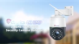 Ctronics Real 4K 8MP Surveillance Camera WiFi 5G Outdoor 360 16X 5X Optical Zoom Security Camera UHD Night Vision Auto Tracking
