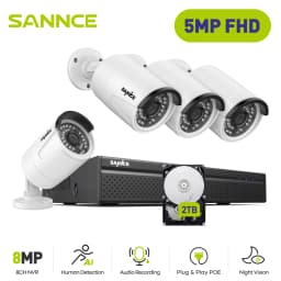 SANNCE 5MP POE Video Surveillance System Set 8CH 8MP NVR System CCTV Security Outdoor 5MP IP Cameras Surveillance Kit
