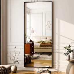 26" x 71" Full Length Mirror - Black Floor Mirror - Rectangular Wall Mounted Mirrors for Bedroom, Living Room, Bathroom,