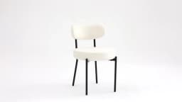 JHK Ergonomic Round Dining Chairs Set of 2 Plush Fabric Kitchen Chairs with Curved Backrest Metal Legs For Living Room