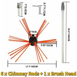 SucceBuy Chimney Sweep Kit 39in Nylon Chimney Rods and Brush Head Electric Drill Drive Sweeping Cleaning Tool for Fireplace