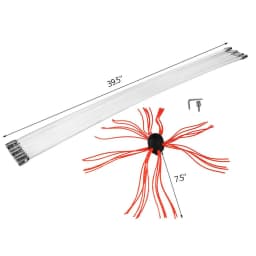 SucceBuy Chimney Sweep Kit 39in Nylon Chimney Rods and Brush Head Electric Drill Drive Sweeping Cleaning Tool for Fireplace