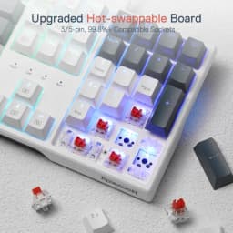 Redragon K668 RGB Gaming Keyboard, 108 Keys Wired Mechanical Keyboard w/Extra 4 Hotkeys Upgraded Hot-swappable Socket,Red Switch
