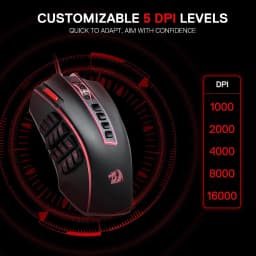 Redragon M990 MMO Gaming Mouse, 32000 DPI High Precision Wired RGB Gamer Mouse w/23 Programmable Buttons, 16 Side Macro Keys