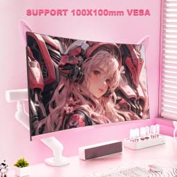 27inch Curved Pink Monitor QHD 165hz 1800R Gaming Display HDR10 Free-Sync Desktop Screen 1ms GTG With Speakers Tilt Adjustable