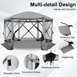 Pop up Gazebo Screen Tent Screen House for Camping, 12x12 Screen Room with Removable Roof, Outdoor Screened Gazebo with Netting,