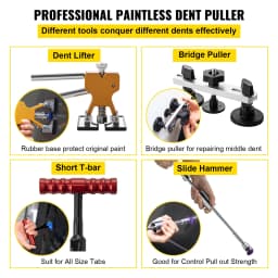 SucceBuy Paintless Dent Removal Rods Stainless Steel Rods Car Dent Repair Kit Glue Puller Kit for Auto Dent Removal Door Dings