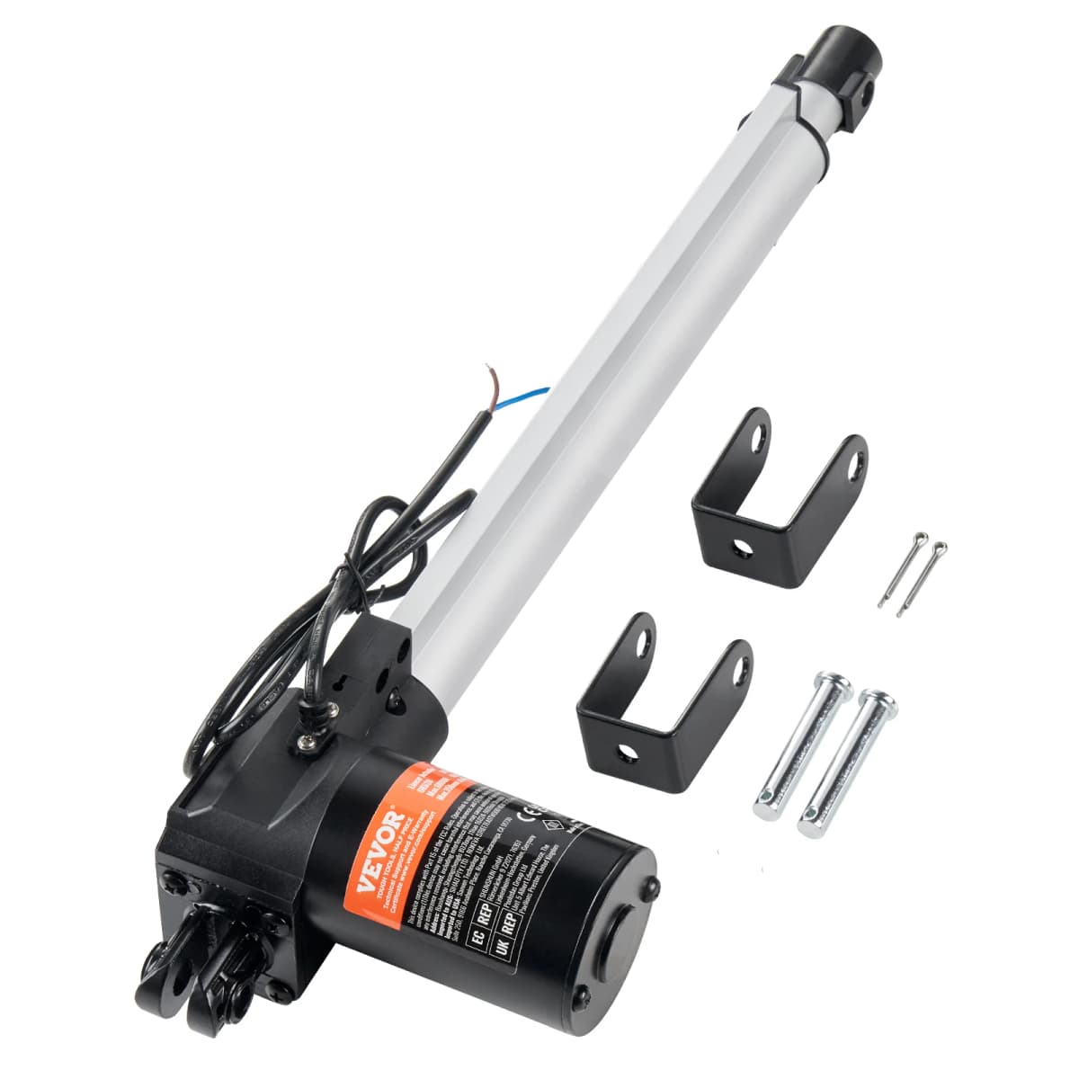 SucceBuy Linear Actuator 12V 12inch 6000N Linear Actuator 0.19"/s Linear Motion w/ Mounting Bracket for Electric Door Industrial