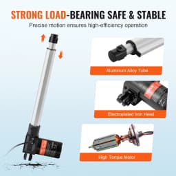 SucceBuy Linear Actuator 12V 12inch 6000N Linear Actuator 0.19"/s Linear Motion w/ Mounting Bracket for Electric Door Industrial